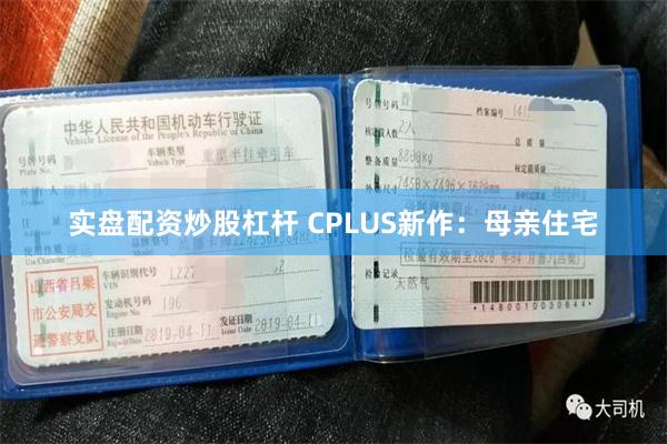 实盘配资炒股杠杆 CPLUS新作：母亲住宅