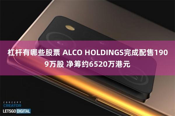 杠杆有哪些股票 ALCO HOLDINGS完成配售1909万股 净筹约6520万港元